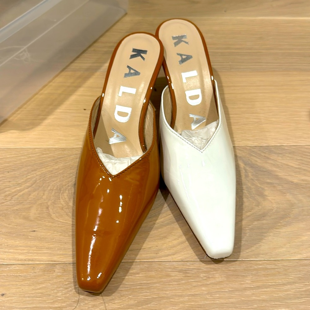 Kalda Color Block Patent Leather Pumps